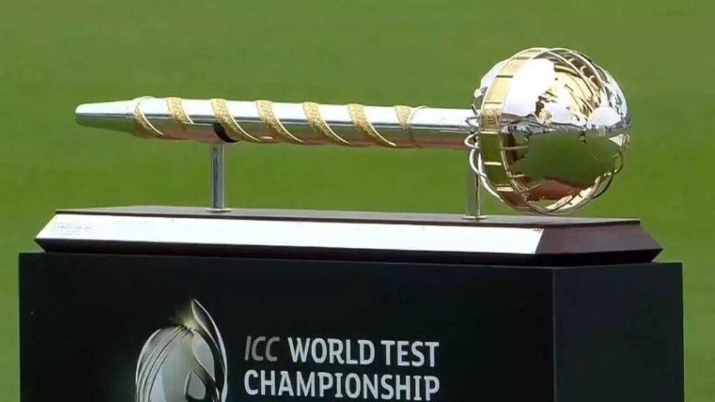 ICC World Test Championship Mace 2021-23. Pic Credits: Twitter.