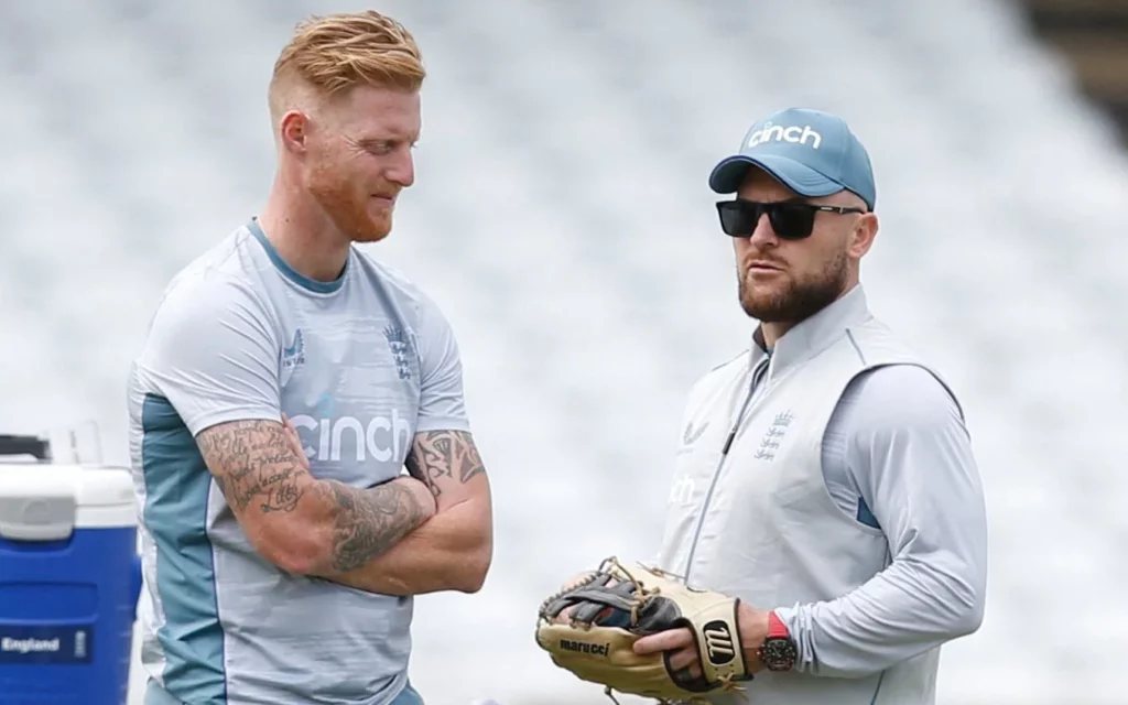 Ben Stokes and Brendon McCullum. Pic Credits: X