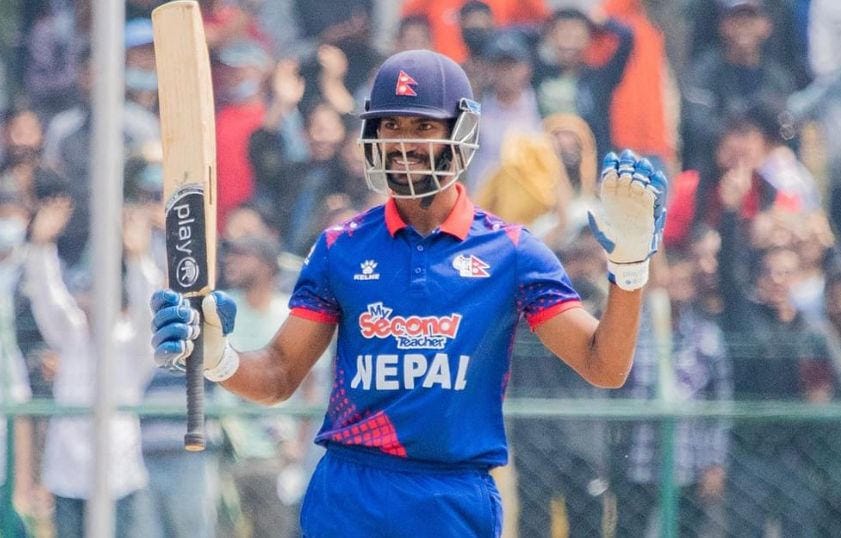 All Batting hopes of Nepal will ride on their star batsman Aasif Sheikh. Pic Credits-X