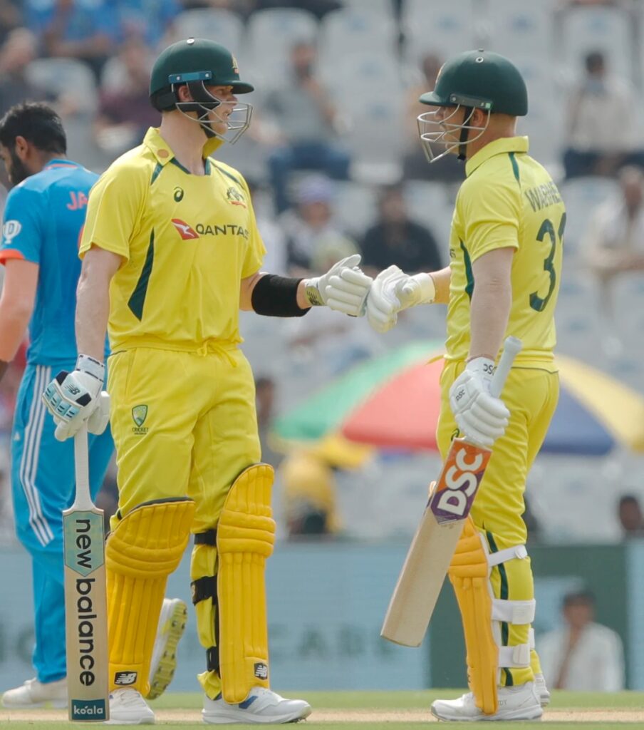 David Warner and Steve Smith had a great partnership in the 1st ODI. Pic Credits-X