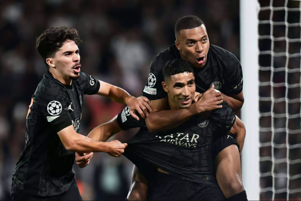 Hakimi scoring the winner for PSG (Photo: Getty Images)