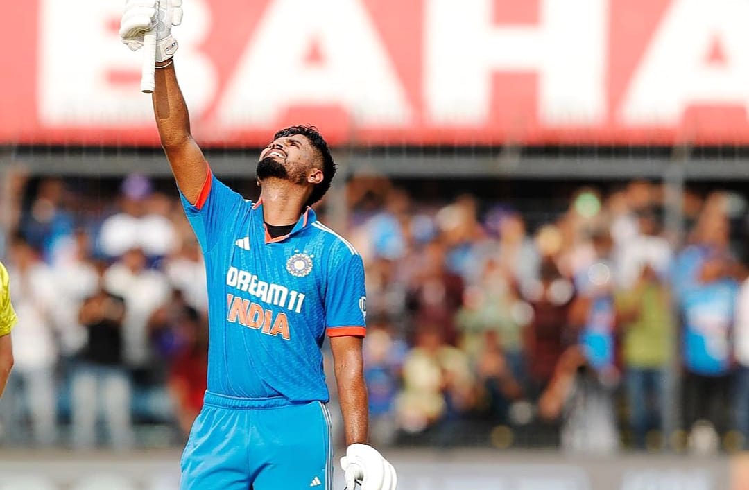 Shreyas Iyer completed his comeback in the 2nd ODI v Australia. Pic Credits-X