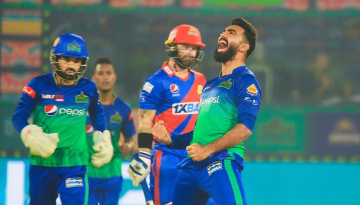 Multan Sultans vs Karachi Kings Mohammad Rzwan and Usama Mir celebrate a wicket PC- X
