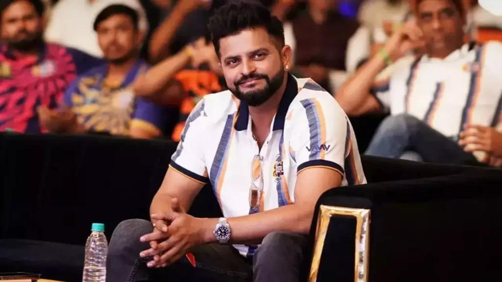 Suresh Raina at an event speaking on team India ahead of T20 WC. Pic Credits: X