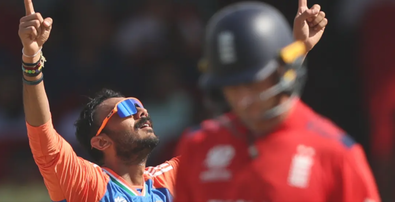 Axar Patel celebrating Jos Buttler's wicket. Credits : X
