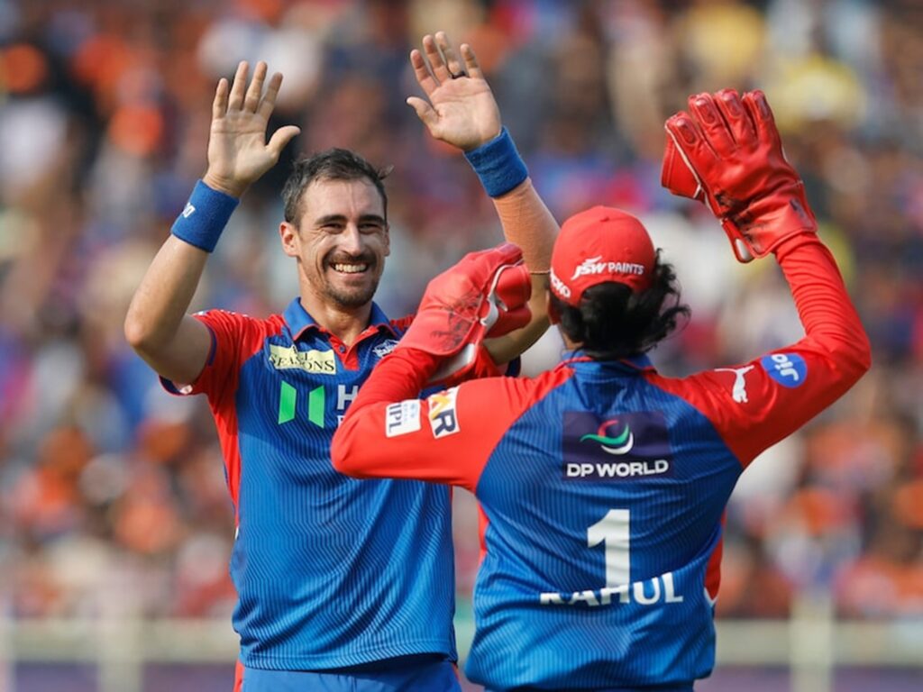 Mitchell Starc & KL Rahul. Pic Credits: X