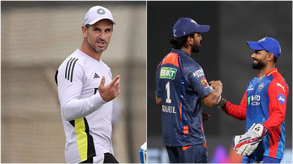 Ryan ten Doeschate, KL Rahul & Rishabh Pant. Pic Credits: X