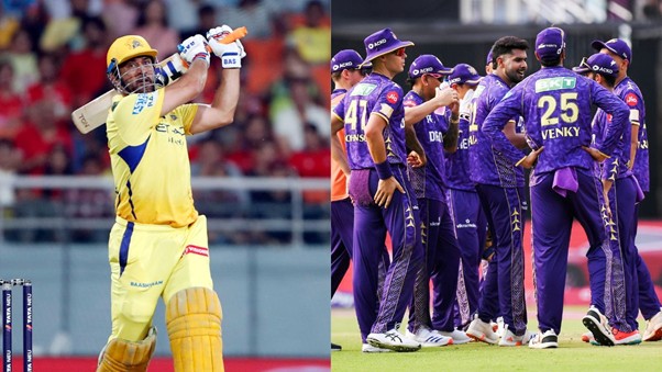 CSK's MS Dhoni & KKR. Pic Credits: X