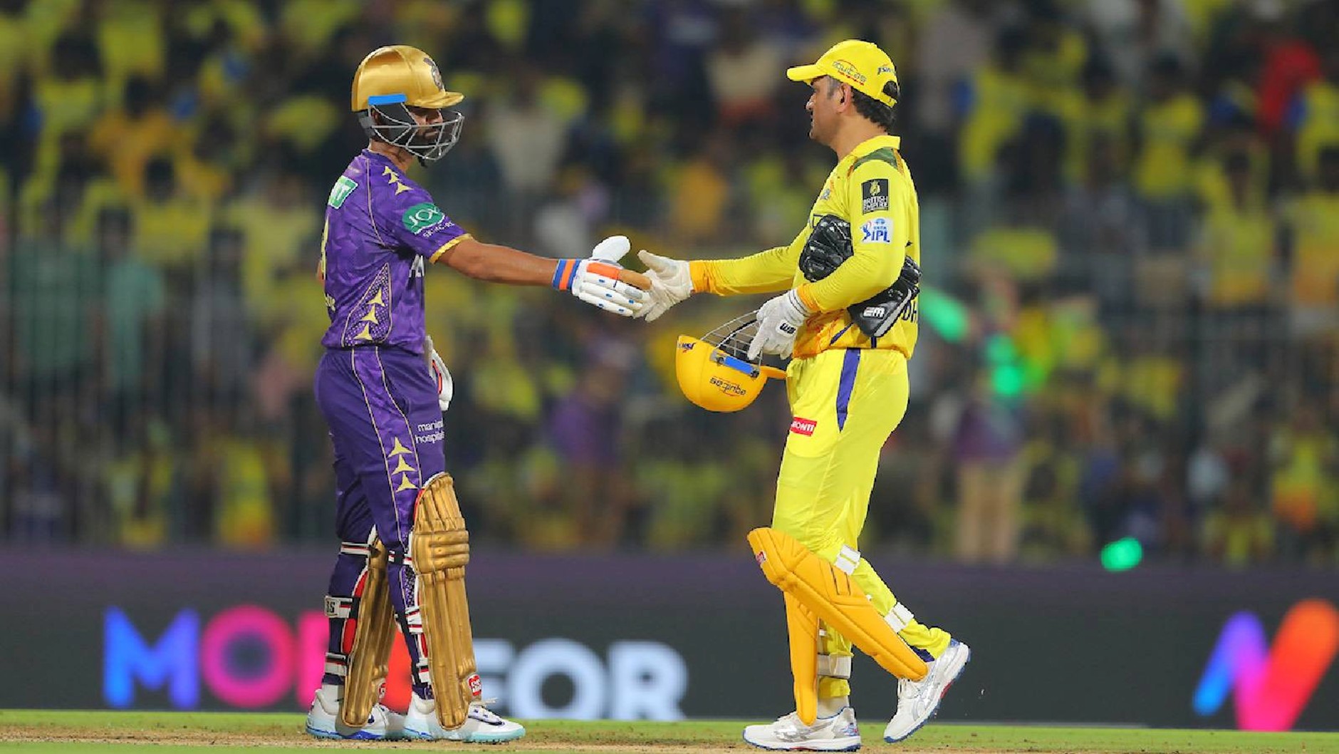 CSK's MS Dhoni & KKR's Ajinkya Rahane. Pic Credits: X