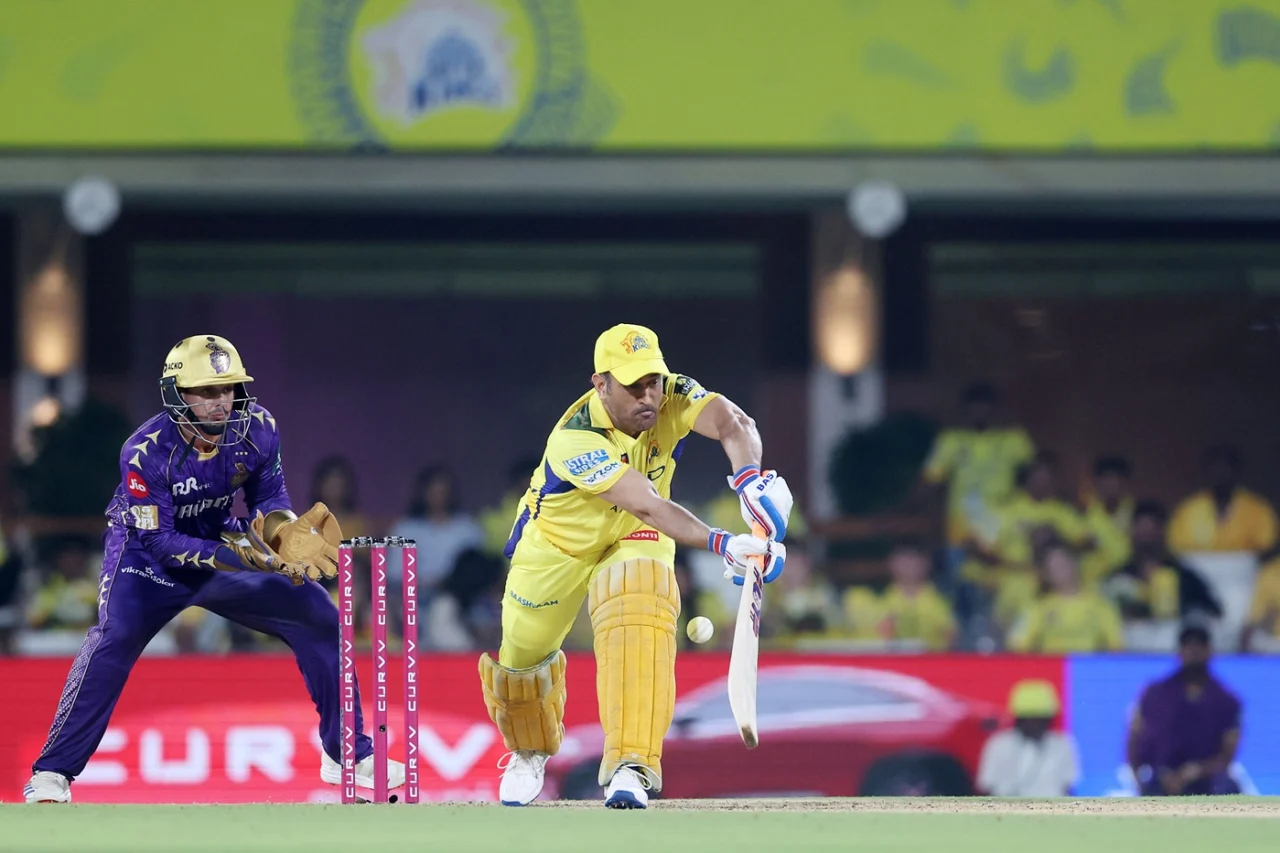 Chennai Super Kings (CSK) MS Dhoni vs Kolkata Knight Riders (KKR) Pic Credits: X