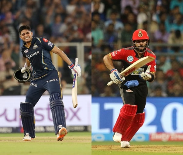 GT's Shubman Gill & RCB Virat Kohli. Pic Credits: X