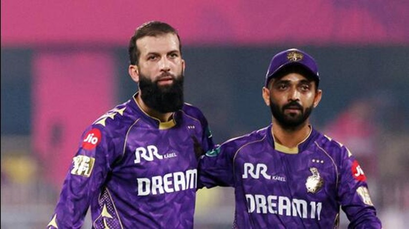 KKR skipper Ajinkya Rahane & Moeen Ali. Pic Credits: X