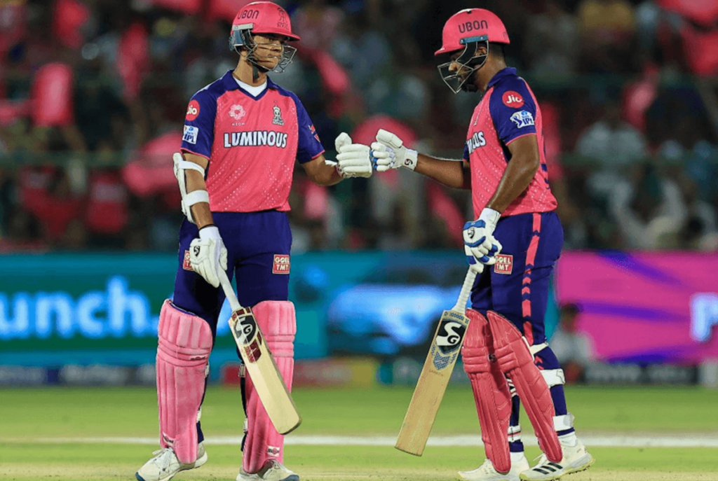 RR Yashasvi Jaiswal & Sanju Samson. Pic Credits: X