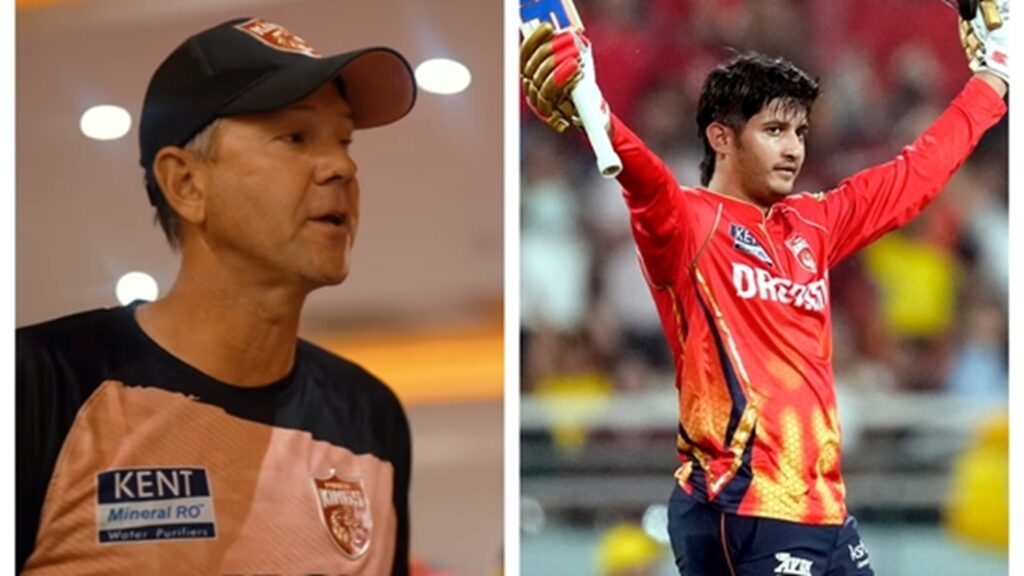 Ricky Ponting & Priyansh Arya. Pic Credits: X