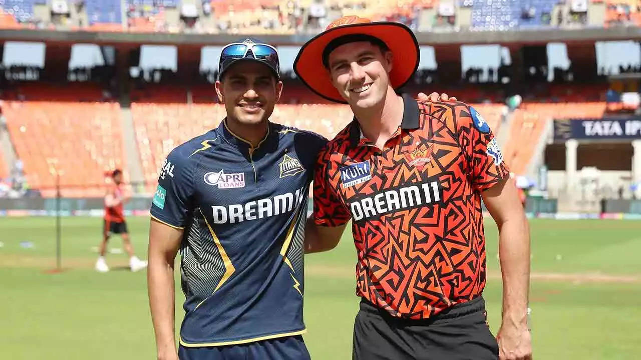 Sunrisers Hyderabad (SRH) skipper Pat Cummins vs Gujarat Titans (GT) skipper Shubman Gill. Pic Credits: X