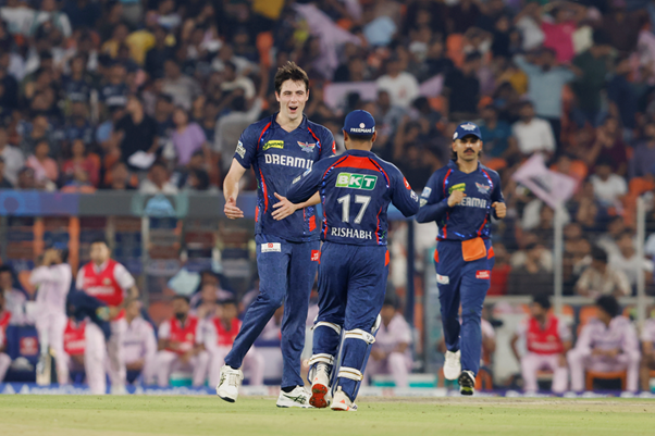 LSG's Rishabh Pant & William O Rourke. Pic Credits: BCCI