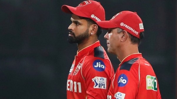 PBKS' Shreyas Iyer & Ricky Ponting. Pic Credits: AP