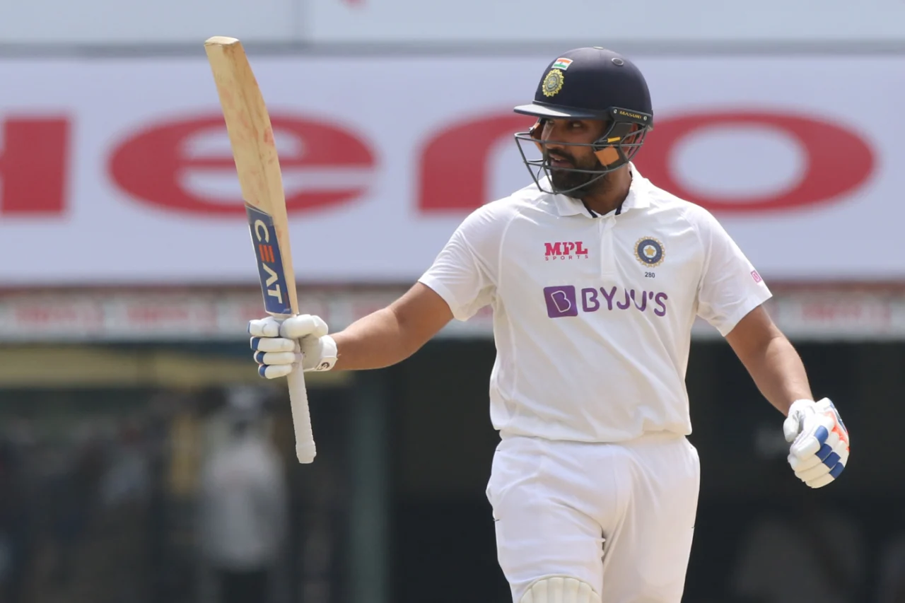 Rohit Sharma celebrates a fine hundred, India vs England, 2021