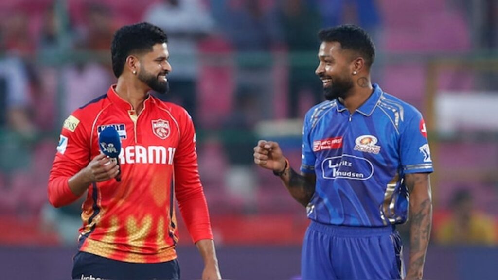 MI skipper Hardik Pandya & PBKS skipper Shreyas Iyer. Pic Credits: AP