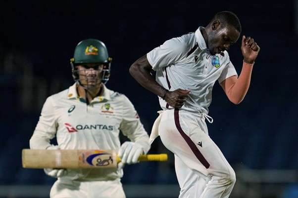 Australia's Alex Carey & West Indies' Justin Greaves. Pic Credits: Associated Press