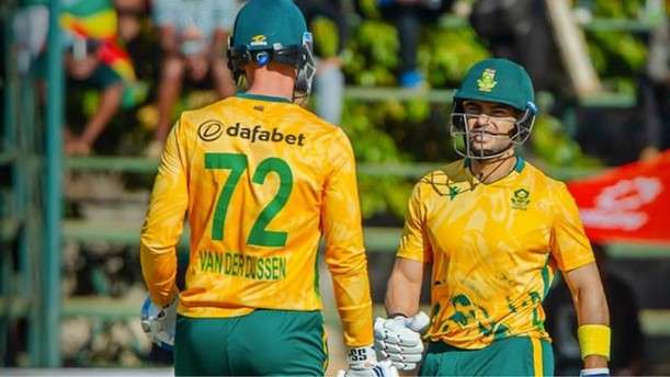 South Africa's Rassie van der Dussen & Reeza Hendricks. Pic Credits: ProteasMenCSA