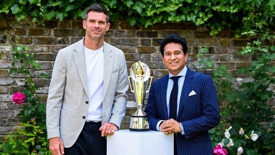James Anderson & Sachin Tendulkar. Pic Credits: ECB