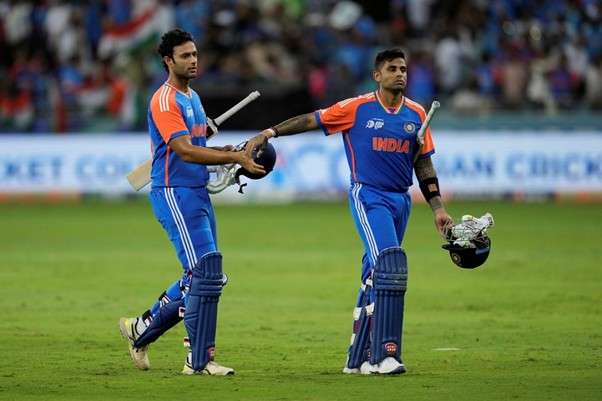Suryakumar Yadav & Shivam Dube. Pic Credits: Associated Press