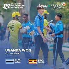 Uganda vs Botswana. Pic Credits: ICC