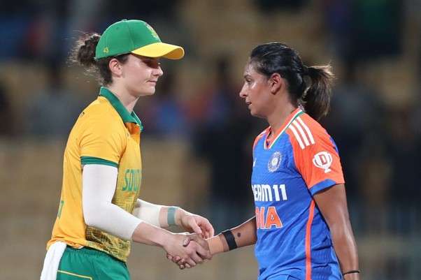 India's captain Harmanpreet Kaur & South Africa's captain Laura Wolvaardt. Pic Credits: BCCI