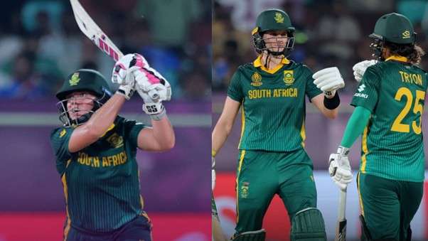 Nadine de Klerk, Laura Wolvaardt & Chloe Tryon. Pic Credits: ICC