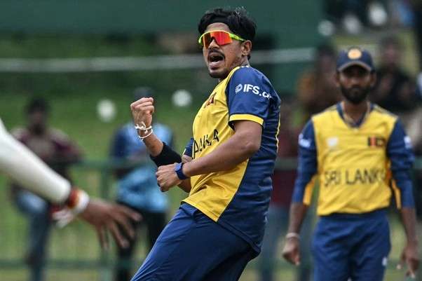 Sri Lanka's Maheesh Theekshana. Pic Credits: AFP