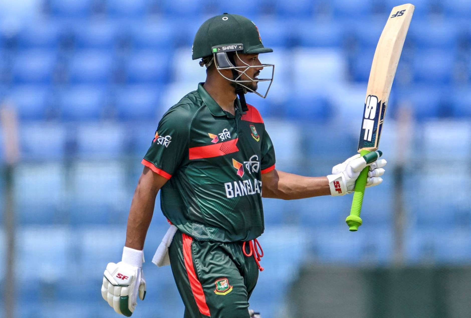 Bangladesh's Najmul Shanto Hossain. Pic Credits: AFP