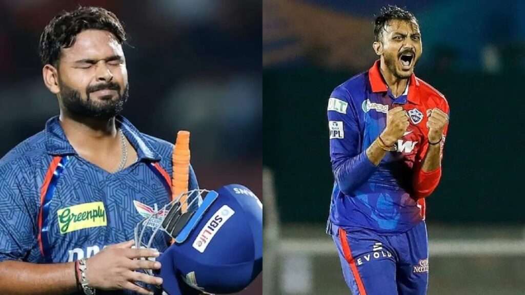 DC's Axar Patel & LSG's Rishabh Pant. Pic Credits: FILE