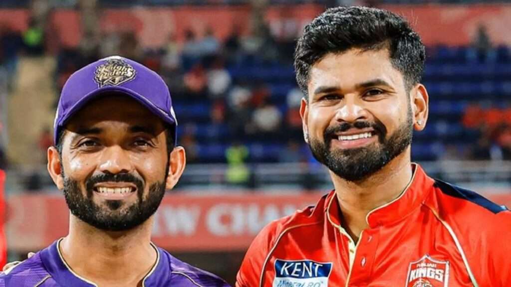 KKR's skipper Ajinkya Rahane vs PBKS' skipper Shreyas Iyer. Pic Credits: BCCI
