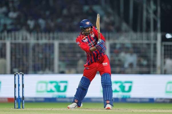 LSG's Mukul Chaudhary vs KKR. Pic Credits: BCCI