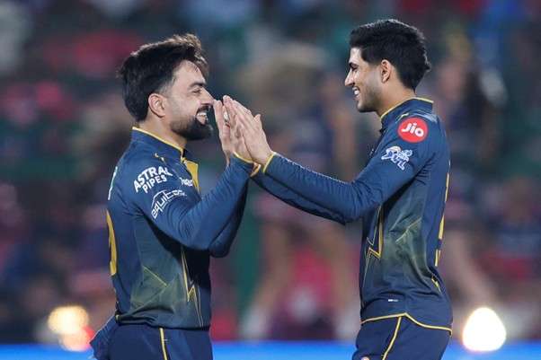 GT's Rashid Khan & Shubman Gill. Pic Credits: BCCI