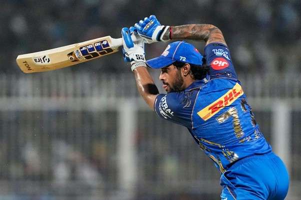 MI's Tilak Varma. Pic Credits: AP