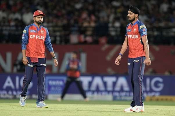 PBKS' Shreyas Iyer & Arshdeep Singh. Pic Credits: AP