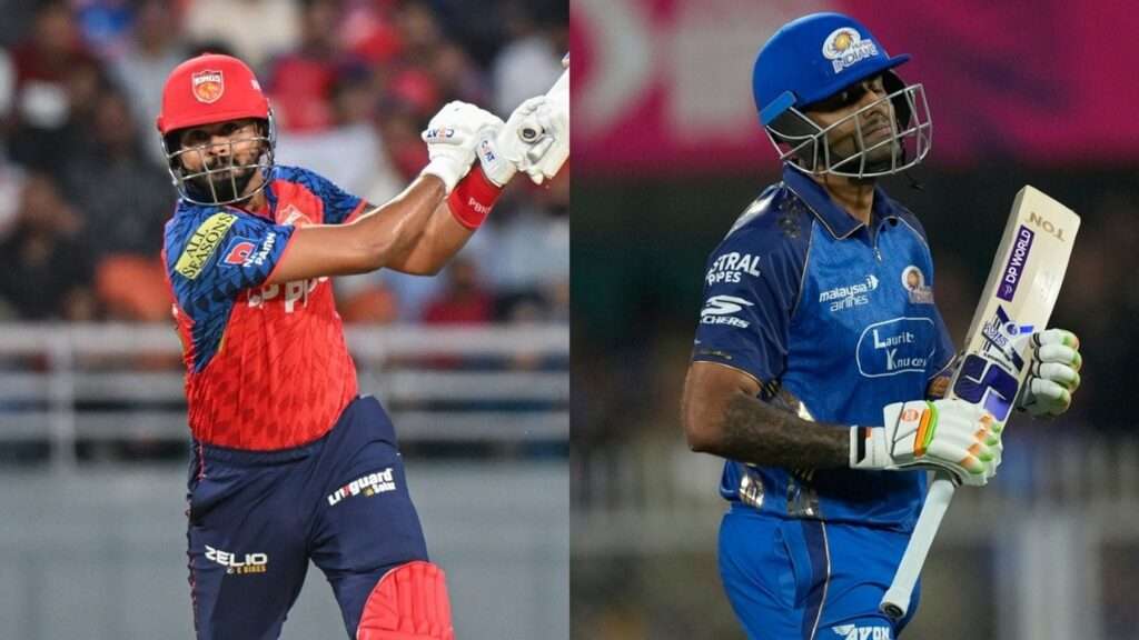 PBKS' skipper Shreyas Iyer & MI's skipper Suryakumar Yadav. Pic Credits: ANI