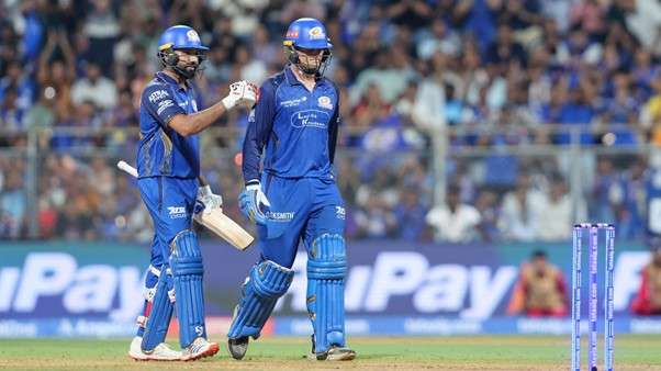 Rohit Sharma & Ryan Rickelton vs LSG. Pic Credits: CREIMAS