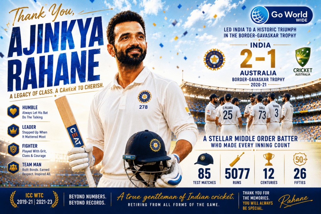 Ajinkya Rahane. Pic Credits: X