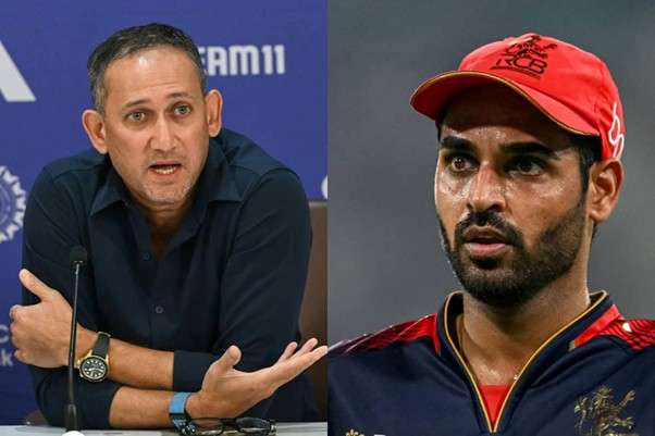 Bhuvneshwar Kumar & Ajit Agarkar. Pic Credits: X