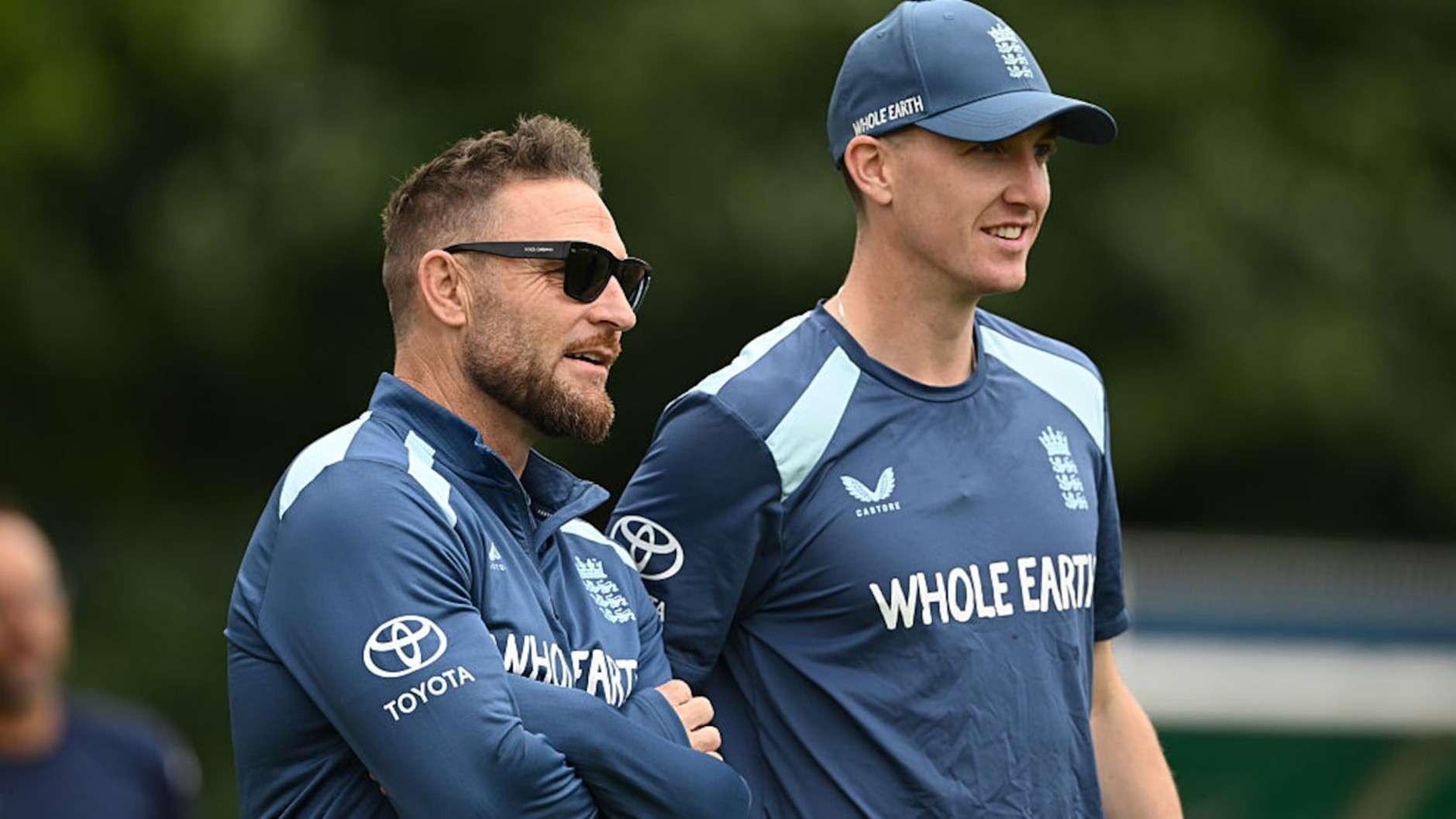 Harry Brook and Brendon McCullum. Pic Credits: Getty