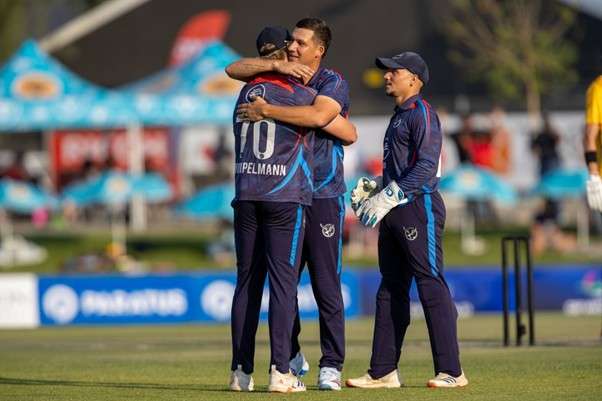 Namibia's JJ Smit & Ruben Trumpelmann. Pic Credits: Namibia Cricket