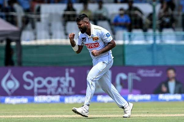 Lahiru Kumara delighted after taking wicket of KL Rahul. Pic Credits AFP