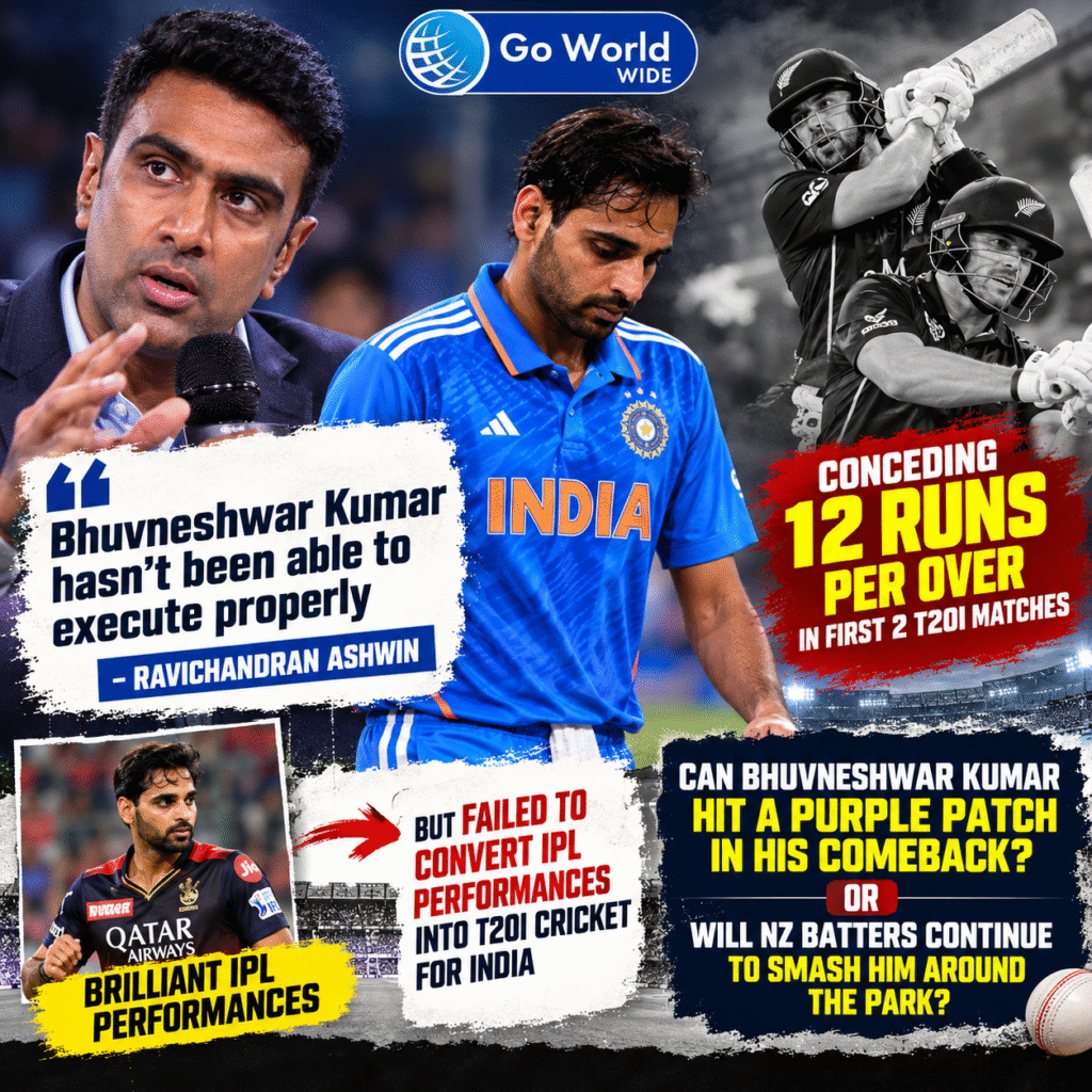 Bhuvneshwar Kumar & Ravichandran Ashwin. Pic Credits: X
