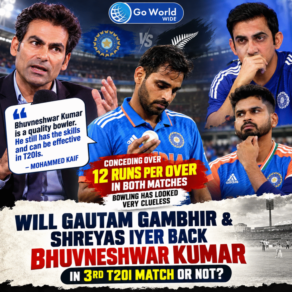 Bhuvneshwar Kumar, Shreyas Iyer & Gautam Gambhir. Pic Credits: X