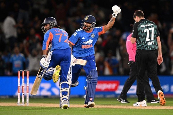 Tilak Varma and Nitish Kumar Reddy. Pic Credits: Getty Images